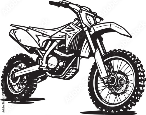 All Terrain Adventures Vector Design with Dirt Bike Illustration Outdoor Explorers Dream Dirt Bike Vector Icon for Adventurers