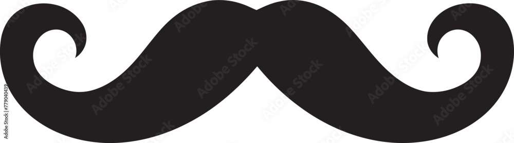 Fototapeta premium Minimalist Mastery Moustache Icon Sketch Whimsical Wonders Doodle Moustache Logo