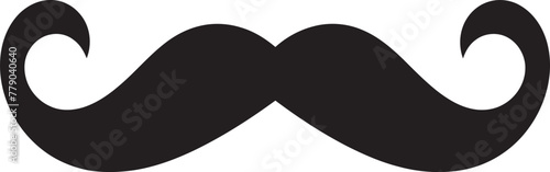 Bold Brushwork Doodle Moustache Logo Sketchy Stache Doodle Moustache Emblem in Vector Logo Design