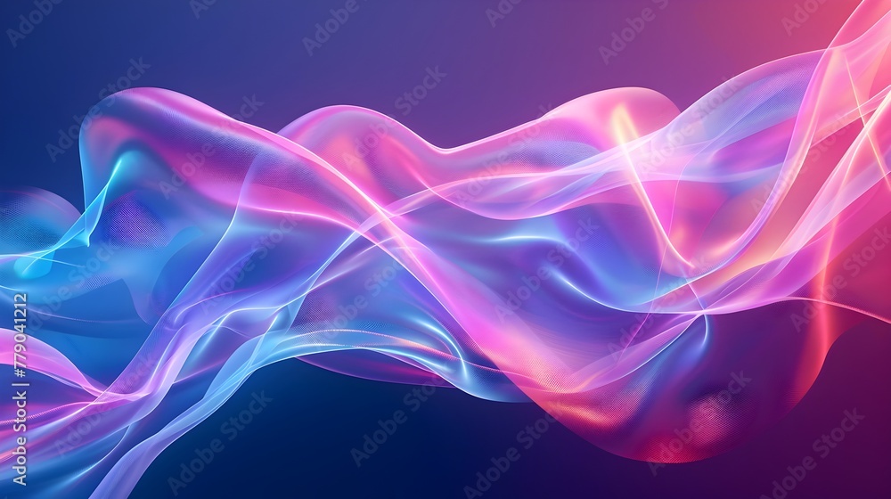 Mesmerizing Neon Waves of Fluid Light and Color in Graceful 3D Holographic Motion against a Vibrant Multicolored Background