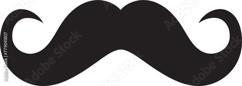 Stylish Swagger Moustache Icon Sketch Bold Brushwork Doodle Moustache Logo