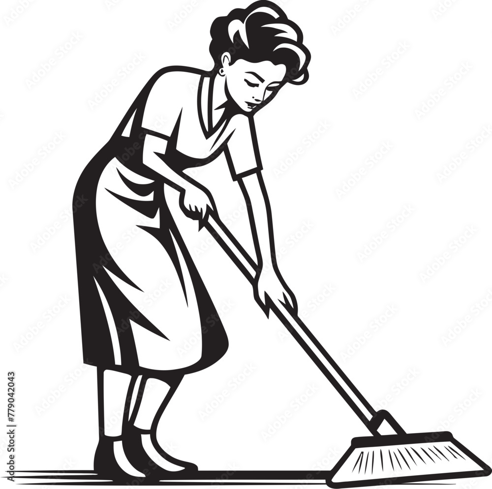 Clean Queen Woman Mopping Floor Vector Emblem Sparkle Siren Female Cleaner Vector Logo Icon Clean Queen Woman Mopping Floor Vector Emblem Sparkle Siren Female Cleaner Vector Logo Icon