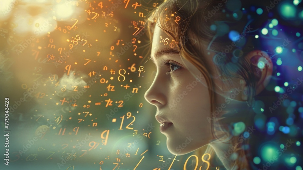 Child Gazing into the Universe of Numbers Child Gazing into the Universe of Numbers