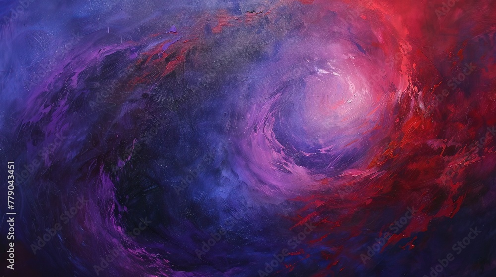 Red swirling in a dance with blue, creating a vibrant purple haze that whispers of mystery