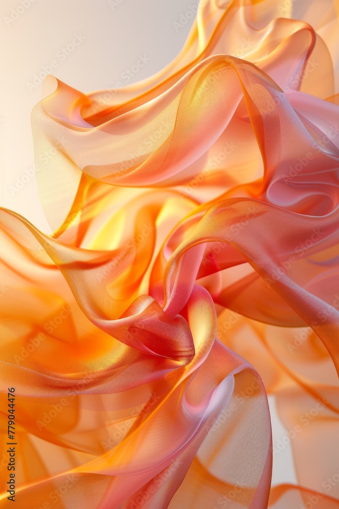 Abstract Render of Pink Orange Peach Fabric