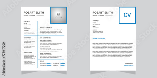 Cv templates. Professional resume letterhead, cover letter business layout job applications, personal description profile vector set