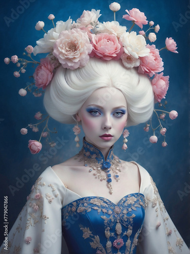 Svetlana Tigai's Beautiful Geisha-Inspired Princess Character with Ethereal Flower Makeup photo