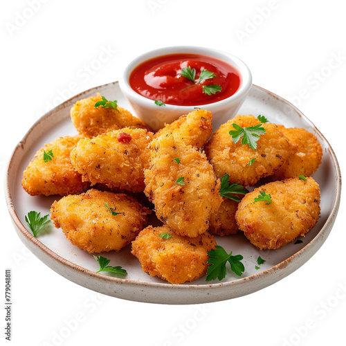 chicken nuggets isolated on white background 