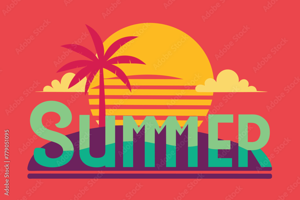 Hello Summer design Vector Background
