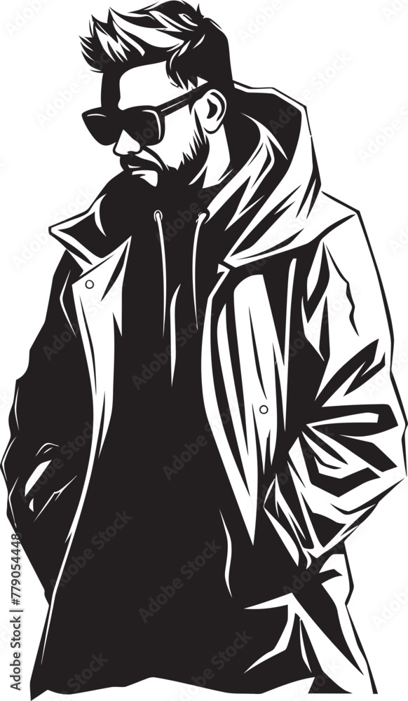 Urban Vigilance Man in Hood and Glasses Vector Logo Design Icon Stealth Style Hooded and Glasses Clad Man Vector Logo Design Urban Vigilance Man in Hood and Glasses Vector Logo Design Icon Stealth Style Hooded and Glasses Clad Man Vector Logo Design