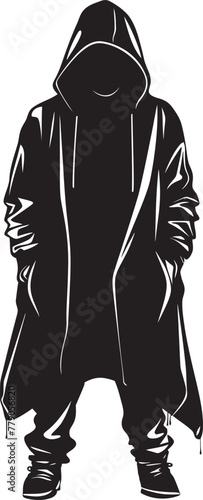 Hooded Vanguard Chic Man in Hoodie Vector Symbol City Swagger Trendy Man in Hoodie Logo Design