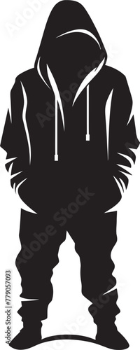City Sleuth Man in Hoodie Vector Logo Icon Hoodie Hero Urban Man in Hoodie Vector Emblem
