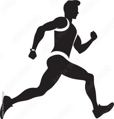 Stride Champion Man Running Vector Logo Design Icon Urban Sprinter Jogging Man Vector Emblem