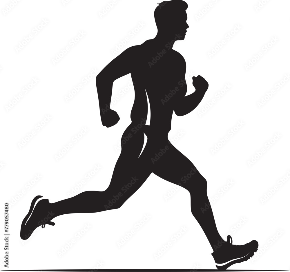 Speed Sprinter Man Running Vector Icon Symbol Trailblazing Journey Jogging Man Vector Emblem Design