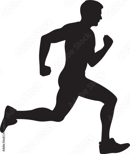Marathon Spirit Jogging Man Vector Emblem City Stride Urban Man Running Vector Logo Design