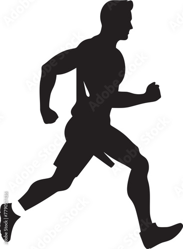 Urban Trek Jogging Man Vector Emblem Design Speed Sprinter Man Running Vector Logo Symbol