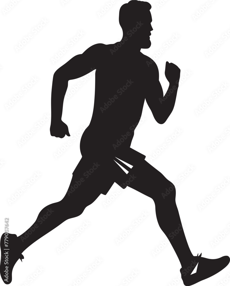 Urban Trek Jogging Man Vector Emblem Design Speed Sprinter Man Running Vector Logo Symbol
