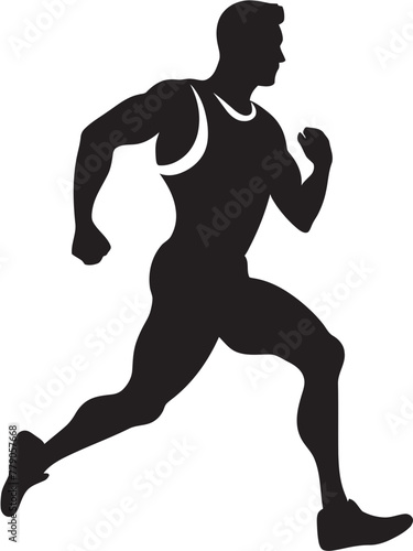 Trailblazing Journey Jogging Man Vector Emblem Design City Runner Urban Man Running Vector Logo Symbol