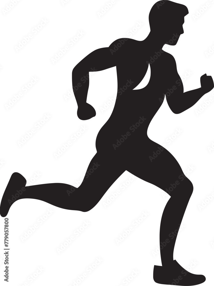 City Sprint Urban Man Running Vector Emblem Jogging Journey Man Running Vector Logo Design
