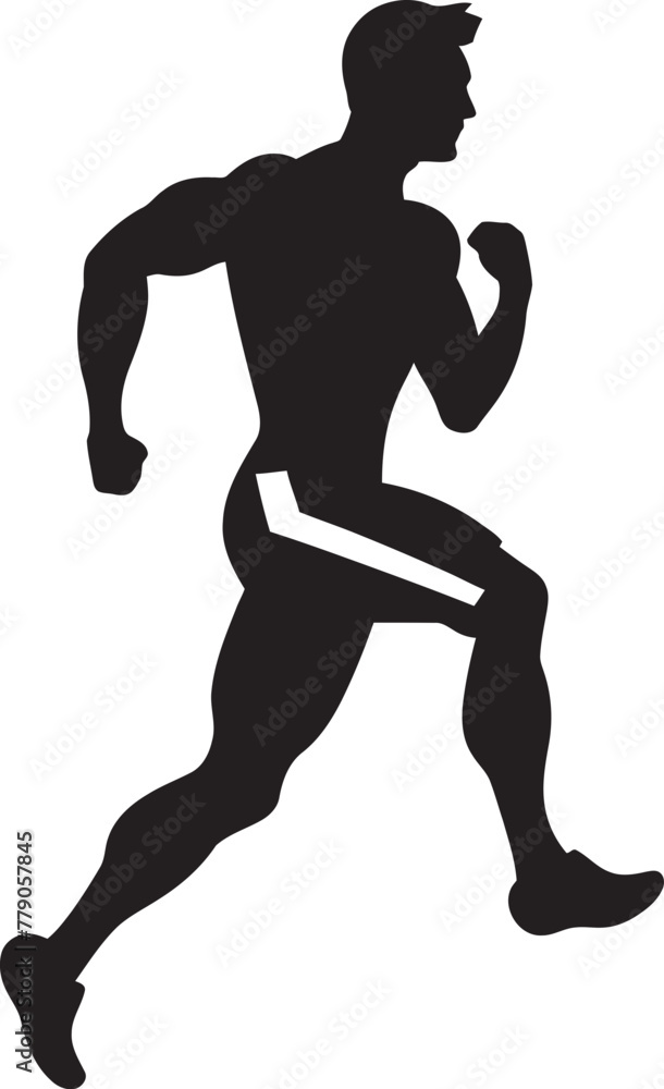 Marathon Motion Urban Man Running Vector Emblem Urban Stride Man Running Vector Logo Design