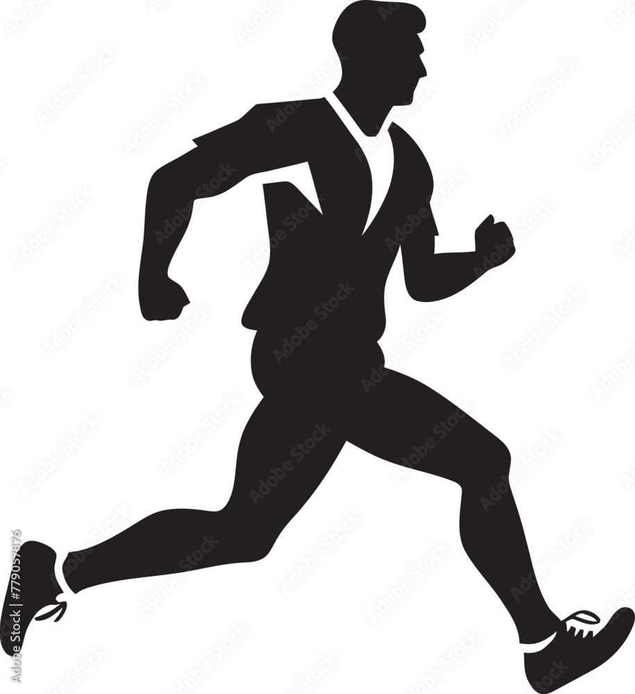 Obraz premium Trailblazing Trek Man Running Vector Emblem City Sprint Urban Man Running Vector Logo Design