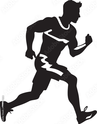Urban Stride Man Running Vector Logo Design Fitness Pursuit Jogging Man Vector Icon