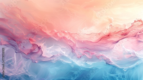 Vivid pink and blue ink clouds in water creating a dreamy abstract background suitable for various designs.