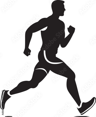 Speed Dash Jogging Man Vector Icon Urban Sprint Man Running Vector Emblem © BABBAN