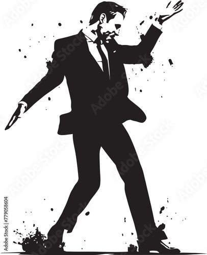 Executive Angst Panicked Businessman Vector Emblem Market Turmoil Distressed Businessman Vector Logo Symbol