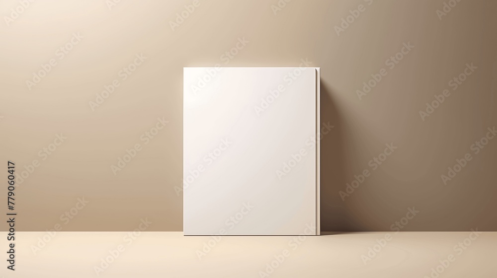 Blank book on beige background. generative ai Blank book on beige background. generative ai