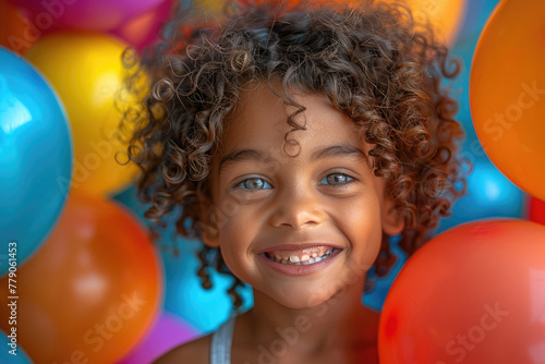 A close-up of a child laughing, with their eyes full of joy © Veniamin Kraskov