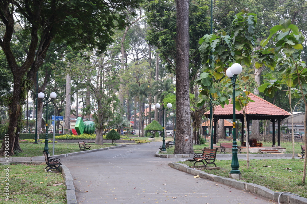 Tao Dan Park in Saigon, Vietnam on March 4, 2024