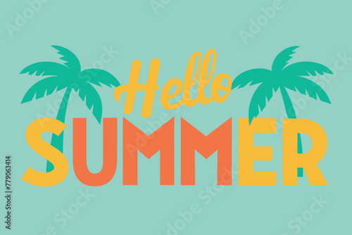 Hello Summer design Vector Background