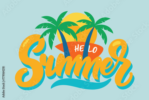 Hello Summer design Vector Background