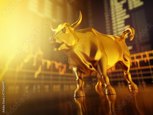 Yellow stock market charts going up bull bullish concept, finance financial bank crypto investment growth background pattern with copy space for design