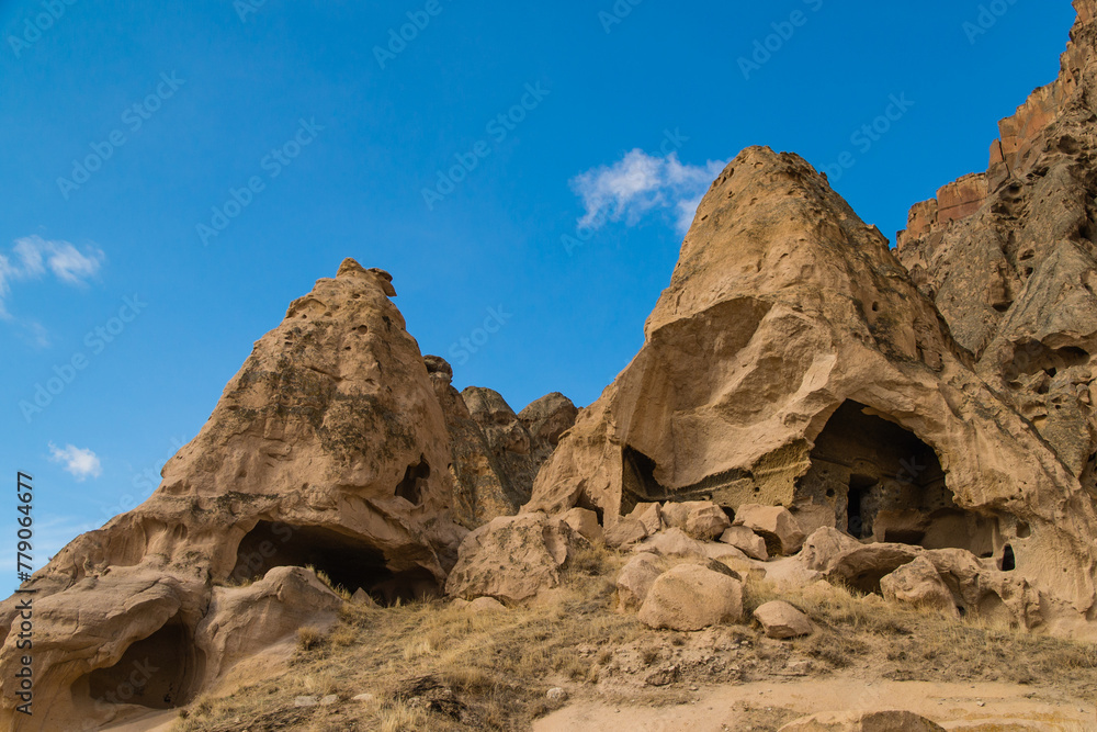 Kappadocia, Turkey - March 21 2014: The Selime Monastery in Cappadocia