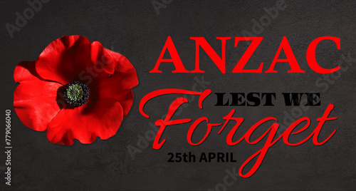 Anzac is the Australian national holiday. 3d illustration photo