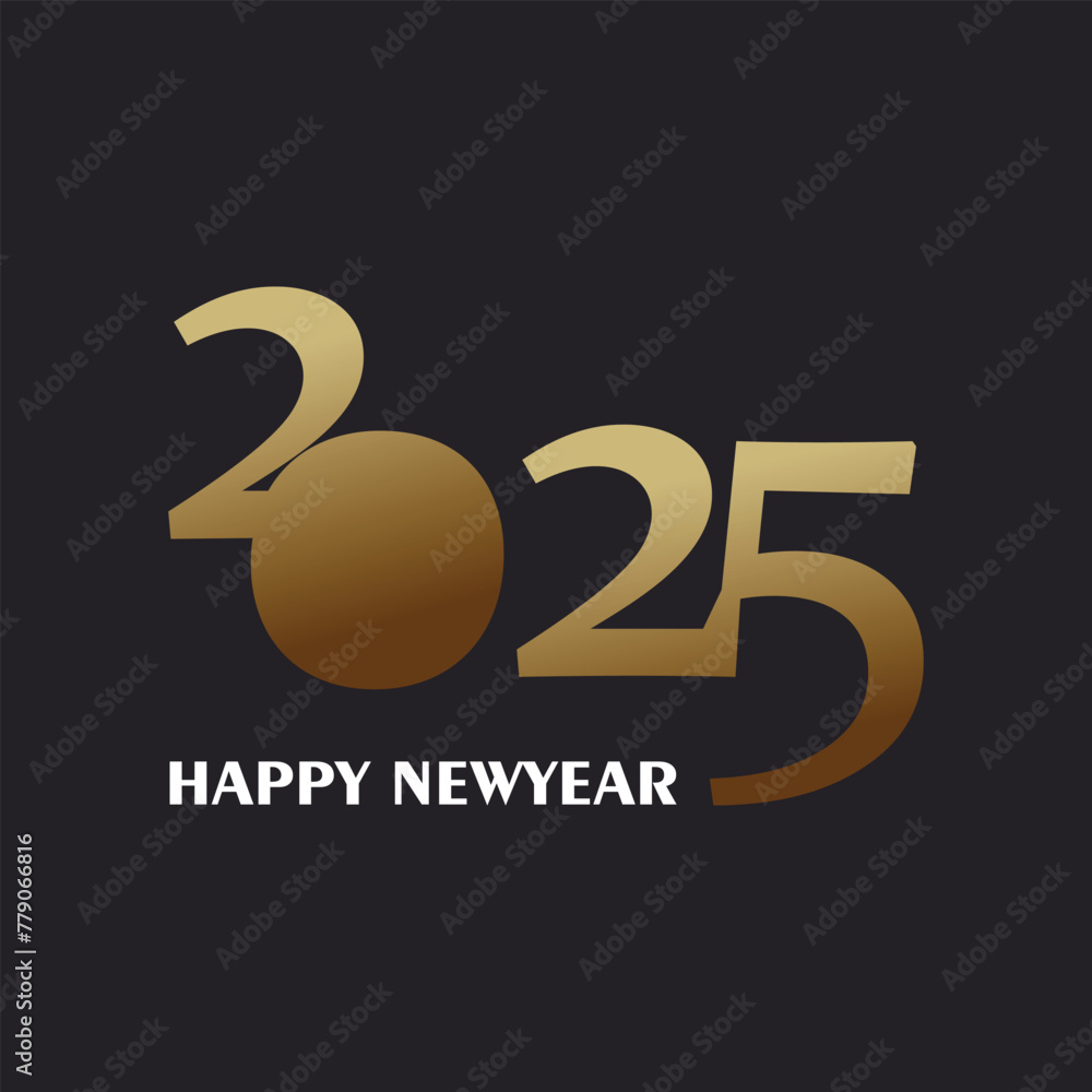 Fototapeta premium Happy new year logo design simple concept Premium Vector