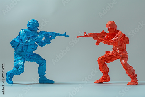 Toy Soldiers Playing Together