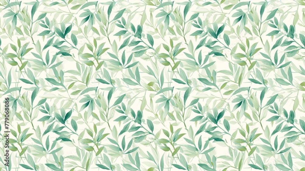Acacia leaves, intricate patterns, soft green on white Acacia leaves, intricate patterns, soft green on white