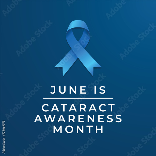 Cataract Awareness Month vector design template. cataract blue ribbon vector. ribbon vector. eps 10. flat design.