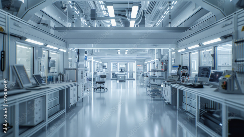 A cutting-edge aerospace research laboratory with testing equipment and experimental systems, momentarily silent but ready to advance the field of aviation engineering A cutting-edge aerospace research laboratory with testing equipment and experimental systems, momentarily silent but ready to advance the field of aviation engineering
