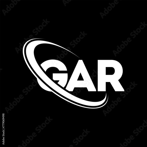 GAR logo. GAR letter. GAR letter logo design. Initials GAR logo linked with circle and uppercase monogram logo. GAR typography for technology, business and real estate brand.