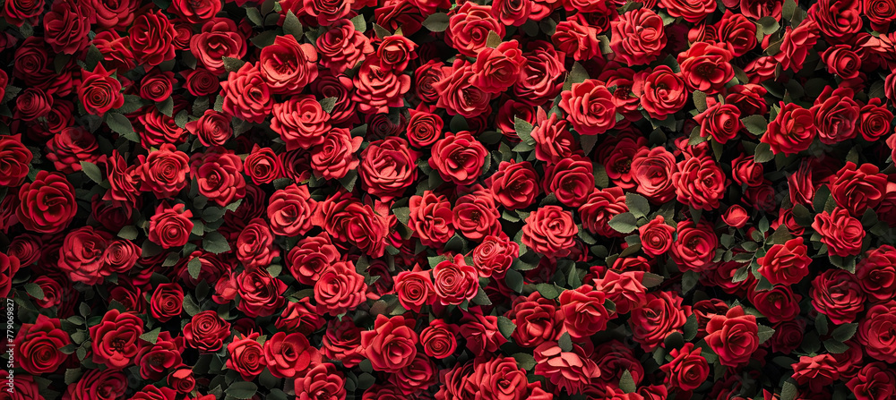 Natural fresh red roses flowers pattern wallpaper. top view, Red rose flower wall background. Natural fresh red roses flowers pattern wallpaper. top view, Red rose flower wall background.