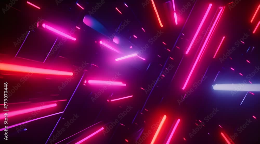 colorful neon line lights twinkling on a dark background colorful neon line lights twinkling on a dark background
