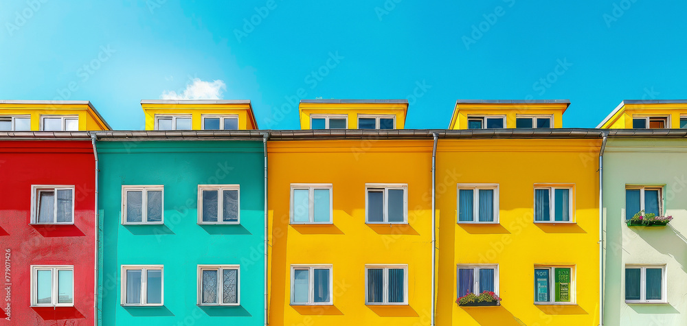 Brightly colored architecture created with Generative AI technology Brightly colored architecture created with Generative AI technology