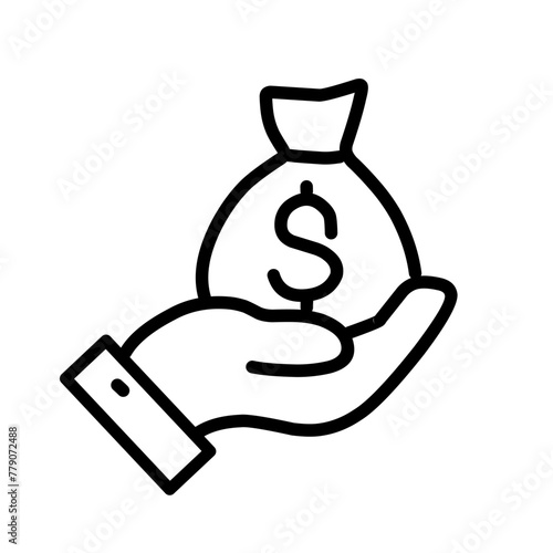 Money line icons set vector illustration