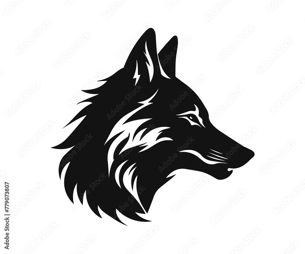 wolf head silhouette vector illustration wolf head silhouette vector illustration