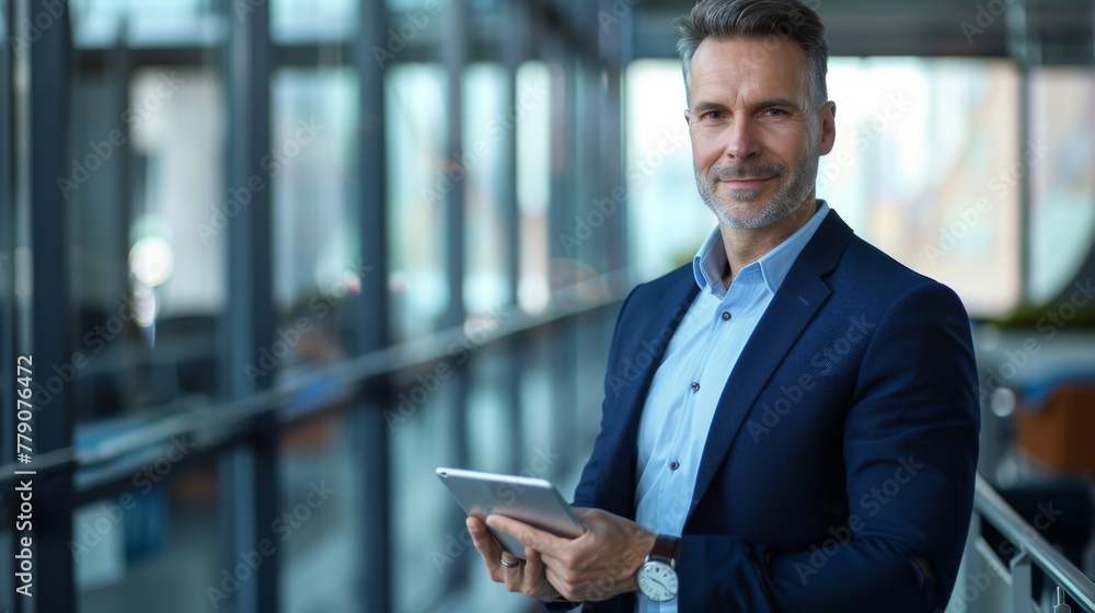 Fototapeta premium Confident Manager with a Tablet