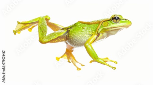 Jumping frog on a white background